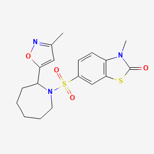 molecular formula C18H21N3O4S2 B5259772 3-methyl-6-{[2-(3-methyl-5-isoxazolyl)-1-azepanyl]sulfonyl}-1,3-benzothiazol-2(3H)-one 