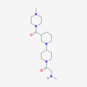 molecular formula C19H35N5O2 B5259818 N-methyl-2-{3-[(4-methyl-1-piperazinyl)carbonyl]-1,4'-bipiperidin-1'-yl}-2-oxoethanamine dihydrochloride 