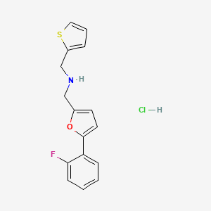 molecular formula C16H15ClFNOS B5259830 {[5-(2-fluorophenyl)-2-furyl]methyl}(2-thienylmethyl)amine hydrochloride 