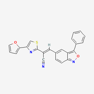 molecular formula C23H13N3O2S B5259861 2-[4-(2-furyl)-1,3-thiazol-2-yl]-3-(3-phenyl-2,1-benzisoxazol-5-yl)acrylonitrile 