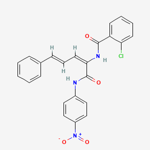 2-chloro-N-[(2E,4E)-1-(4-nitroanilino)-1-oxo-5-phenylpenta-2,4-dien-2-yl]benzamide