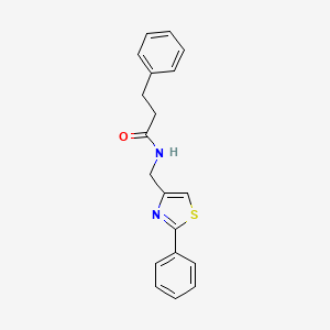 molecular formula C19H18N2OS B5259896 3-phenyl-N-[(2-phenyl-1,3-thiazol-4-yl)methyl]propanamide 