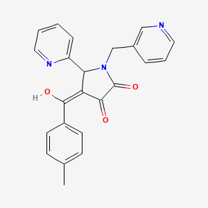 3-hydroxy-4-(4-methylbenzoyl)-5-(2-pyridinyl)-1-(3-pyridinylmethyl)-1,5-dihydro-2H-pyrrol-2-one