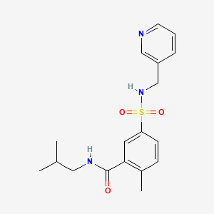 molecular formula C18H23N3O3S B5259959 N-isobutyl-2-methyl-5-{[(3-pyridinylmethyl)amino]sulfonyl}benzamide 