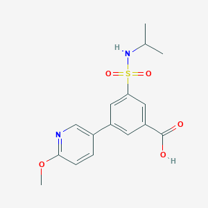 molecular formula C16H18N2O5S B5260025 3-[(isopropylamino)sulfonyl]-5-(6-methoxypyridin-3-yl)benzoic acid 