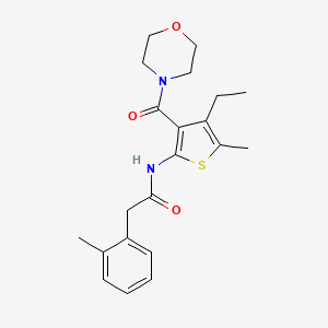 molecular formula C21H26N2O3S B5260027 N-[4-ethyl-5-methyl-3-(4-morpholinylcarbonyl)-2-thienyl]-2-(2-methylphenyl)acetamide 