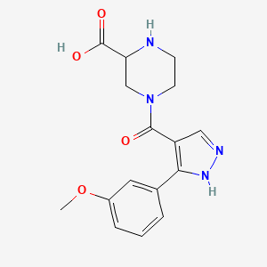 4-{[3-(3-methoxyphenyl)-1H-pyrazol-4-yl]carbonyl}piperazine-2-carboxylic acid