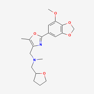 1-[2-(7-methoxy-1,3-benzodioxol-5-yl)-5-methyl-1,3-oxazol-4-yl]-N-methyl-N-(tetrahydrofuran-2-ylmethyl)methanamine