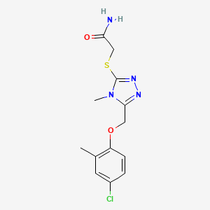 molecular formula C13H15ClN4O2S B5260057 2-({5-[(4-chloro-2-methylphenoxy)methyl]-4-methyl-4H-1,2,4-triazol-3-yl}thio)acetamide 