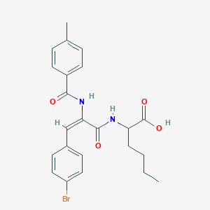 molecular formula C23H25BrN2O4 B5260063 2-[[(E)-3-(4-bromophenyl)-2-[(4-methylbenzoyl)amino]prop-2-enoyl]amino]hexanoic acid 