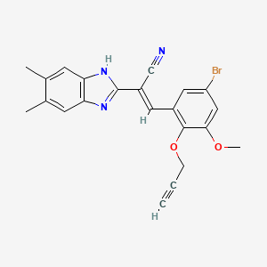 3-[5-bromo-3-methoxy-2-(2-propyn-1-yloxy)phenyl]-2-(5,6-dimethyl-1H-benzimidazol-2-yl)acrylonitrile