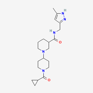 molecular formula C20H31N5O2 B5260118 1'-(cyclopropylcarbonyl)-N-[(5-methyl-1H-pyrazol-3-yl)methyl]-1,4'-bipiperidine-3-carboxamide 