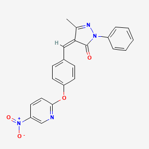 (4Z)-5-methyl-4-[[4-(5-nitropyridin-2-yl)oxyphenyl]methylidene]-2-phenylpyrazol-3-one