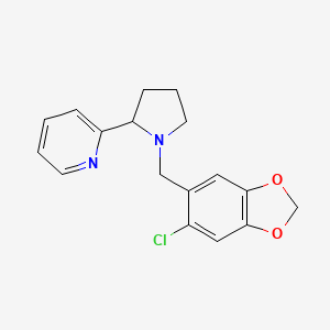 2-{1-[(6-chloro-1,3-benzodioxol-5-yl)methyl]-2-pyrrolidinyl}pyridine