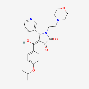 molecular formula C25H29N3O5 B5260137 3-hydroxy-4-(4-isopropoxybenzoyl)-1-[2-(4-morpholinyl)ethyl]-5-(3-pyridinyl)-1,5-dihydro-2H-pyrrol-2-one 