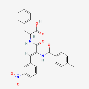 N-[2-[(4-methylbenzoyl)amino]-3-(3-nitrophenyl)acryloyl]phenylalanine