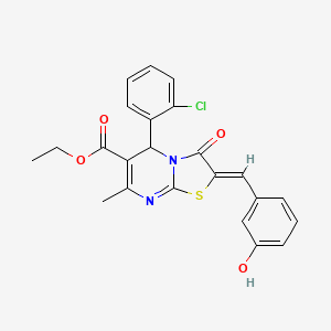 ethyl (2Z)-5-(2-chlorophenyl)-2-[(3-hydroxyphenyl)methylidene]-7-methyl-3-oxo-5H-[1,3]thiazolo[3,2-a]pyrimidine-6-carboxylate