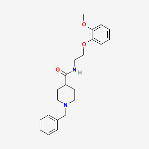 molecular formula C22H28N2O3 B5260227 1-benzyl-N-[2-(2-methoxyphenoxy)ethyl]-4-piperidinecarboxamide 