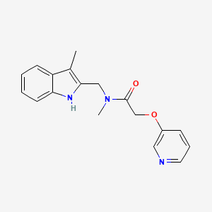 N-methyl-N-[(3-methyl-1H-indol-2-yl)methyl]-2-(pyridin-3-yloxy)acetamide