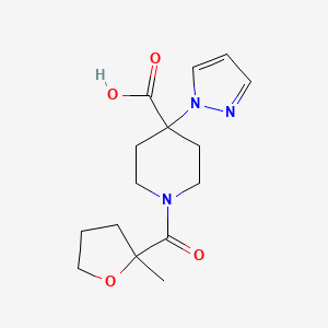 1-[(2-methyltetrahydrofuran-2-yl)carbonyl]-4-(1H-pyrazol-1-yl)piperidine-4-carboxylic acid