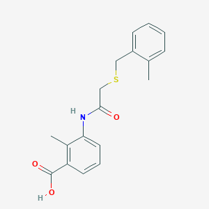 molecular formula C18H19NO3S B5260260 2-methyl-3-({[(2-methylbenzyl)thio]acetyl}amino)benzoic acid 