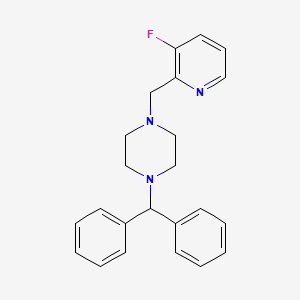 molecular formula C23H24FN3 B5260298 1-(diphenylmethyl)-4-[(3-fluoro-2-pyridinyl)methyl]piperazine 