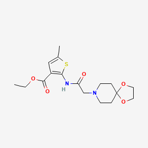 ethyl 2-[(1,4-dioxa-8-azaspiro[4.5]dec-8-ylacetyl)amino]-5-methyl-3-thiophenecarboxylate