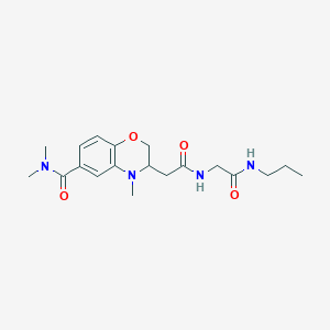 molecular formula C19H28N4O4 B5260347 N,N,4-trimethyl-3-(2-oxo-2-{[2-oxo-2-(propylamino)ethyl]amino}ethyl)-3,4-dihydro-2H-1,4-benzoxazine-6-carboxamide 