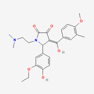 molecular formula C25H30N2O6 B5260404 1-[2-(dimethylamino)ethyl]-5-(3-ethoxy-4-hydroxyphenyl)-3-hydroxy-4-(4-methoxy-3-methylbenzoyl)-1,5-dihydro-2H-pyrrol-2-one 