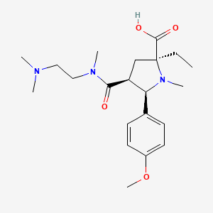 molecular formula C21H33N3O4 B5260455 (2S*,4S*,5R*)-4-{[[2-(dimethylamino)ethyl](methyl)amino]carbonyl}-2-ethyl-5-(4-methoxyphenyl)-1-methylpyrrolidine-2-carboxylic acid 