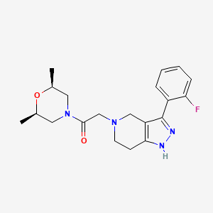 5-{2-[(2R*,6S*)-2,6-dimethylmorpholin-4-yl]-2-oxoethyl}-3-(2-fluorophenyl)-4,5,6,7-tetrahydro-1H-pyrazolo[4,3-c]pyridine