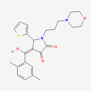 molecular formula C24H28N2O4S B5260482 4-(2,5-dimethylbenzoyl)-3-hydroxy-1-[3-(4-morpholinyl)propyl]-5-(2-thienyl)-1,5-dihydro-2H-pyrrol-2-one 