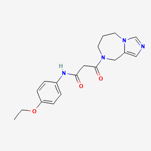 molecular formula C18H22N4O3 B5260517 3-(6,7-dihydro-5H-imidazo[1,5-a][1,4]diazepin-8(9H)-yl)-N-(4-ethoxyphenyl)-3-oxopropanamide 