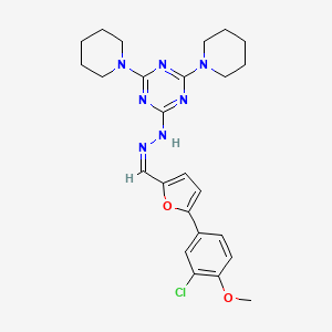 molecular formula C25H30ClN7O2 B5260550 5-(3-chloro-4-methoxyphenyl)-2-furaldehyde (4,6-di-1-piperidinyl-1,3,5-triazin-2-yl)hydrazone 