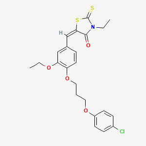 (5E)-5-{4-[3-(4-chlorophenoxy)propoxy]-3-ethoxybenzylidene}-3-ethyl-2-thioxo-1,3-thiazolidin-4-one