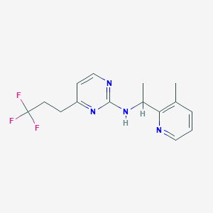 molecular formula C15H17F3N4 B5260613 N-[1-(3-methylpyridin-2-yl)ethyl]-4-(3,3,3-trifluoropropyl)pyrimidin-2-amine 