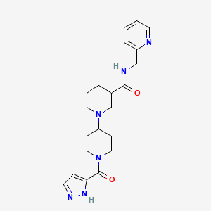 1-[1-(1H-pyrazole-5-carbonyl)piperidin-4-yl]-N-(pyridin-2-ylmethyl)piperidine-3-carboxamide