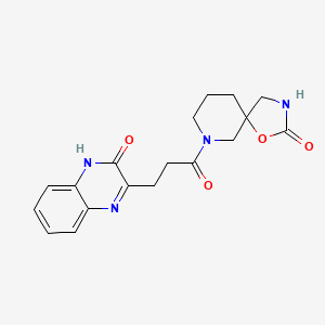 molecular formula C18H20N4O4 B5260678 7-[3-(3-hydroxy-2-quinoxalinyl)propanoyl]-1-oxa-3,7-diazaspiro[4.5]decan-2-one 