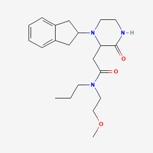 molecular formula C21H31N3O3 B5260717 2-[1-(2,3-dihydro-1H-inden-2-yl)-3-oxo-2-piperazinyl]-N-(2-methoxyethyl)-N-propylacetamide 