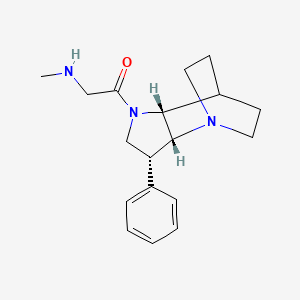 N-methyl-2-oxo-2-[rel-(2R,3R,6R)-3-phenyl-1,5-diazatricyclo[5.2.2.0~2,6~]undec-5-yl]ethanamine dihydrochloride