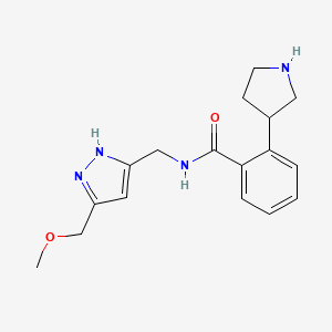 N-{[5-(methoxymethyl)-1H-pyrazol-3-yl]methyl}-2-(3-pyrrolidinyl)benzamide