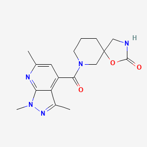 molecular formula C17H21N5O3 B5260779 7-[(1,3,6-trimethyl-1H-pyrazolo[3,4-b]pyridin-4-yl)carbonyl]-1-oxa-3,7-diazaspiro[4.5]decan-2-one 