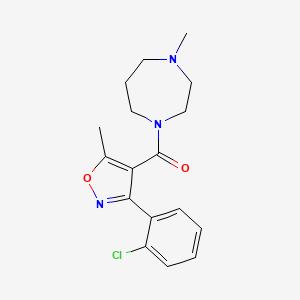 molecular formula C17H20ClN3O2 B5260783 1-{[3-(2-chlorophenyl)-5-methyl-4-isoxazolyl]carbonyl}-4-methyl-1,4-diazepane 