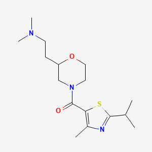 molecular formula C16H27N3O2S B5260787 (2-{4-[(2-isopropyl-4-methyl-1,3-thiazol-5-yl)carbonyl]-2-morpholinyl}ethyl)dimethylamine 