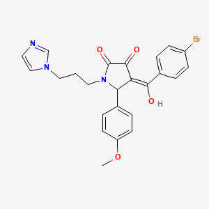 molecular formula C24H22BrN3O4 B5260800 4-(4-bromobenzoyl)-3-hydroxy-1-[3-(1H-imidazol-1-yl)propyl]-5-(4-methoxyphenyl)-1,5-dihydro-2H-pyrrol-2-one 