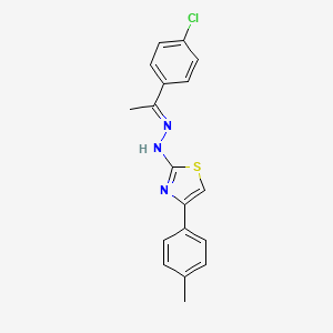 molecular formula C18H16ClN3S B5260818 (1E)-1-(4-chlorophenyl)ethanone [4-(4-methylphenyl)-1,3-thiazol-2-yl]hydrazone 