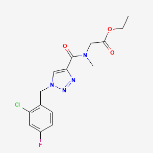 ethyl N-{[1-(2-chloro-4-fluorobenzyl)-1H-1,2,3-triazol-4-yl]carbonyl}-N-methylglycinate