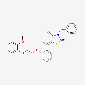 3-benzyl-5-{2-[2-(2-methoxyphenoxy)ethoxy]benzylidene}-2-thioxo-1,3-thiazolidin-4-one