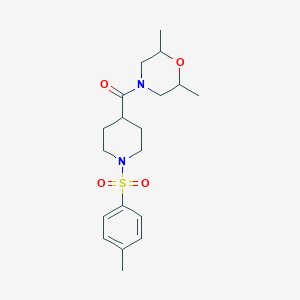 molecular formula C19H28N2O4S B5260898 2,6-dimethyl-4-({1-[(4-methylphenyl)sulfonyl]-4-piperidinyl}carbonyl)morpholine 