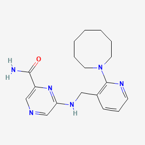 molecular formula C18H24N6O B5260951 6-{[(2-azocan-1-ylpyridin-3-yl)methyl]amino}pyrazine-2-carboxamide 